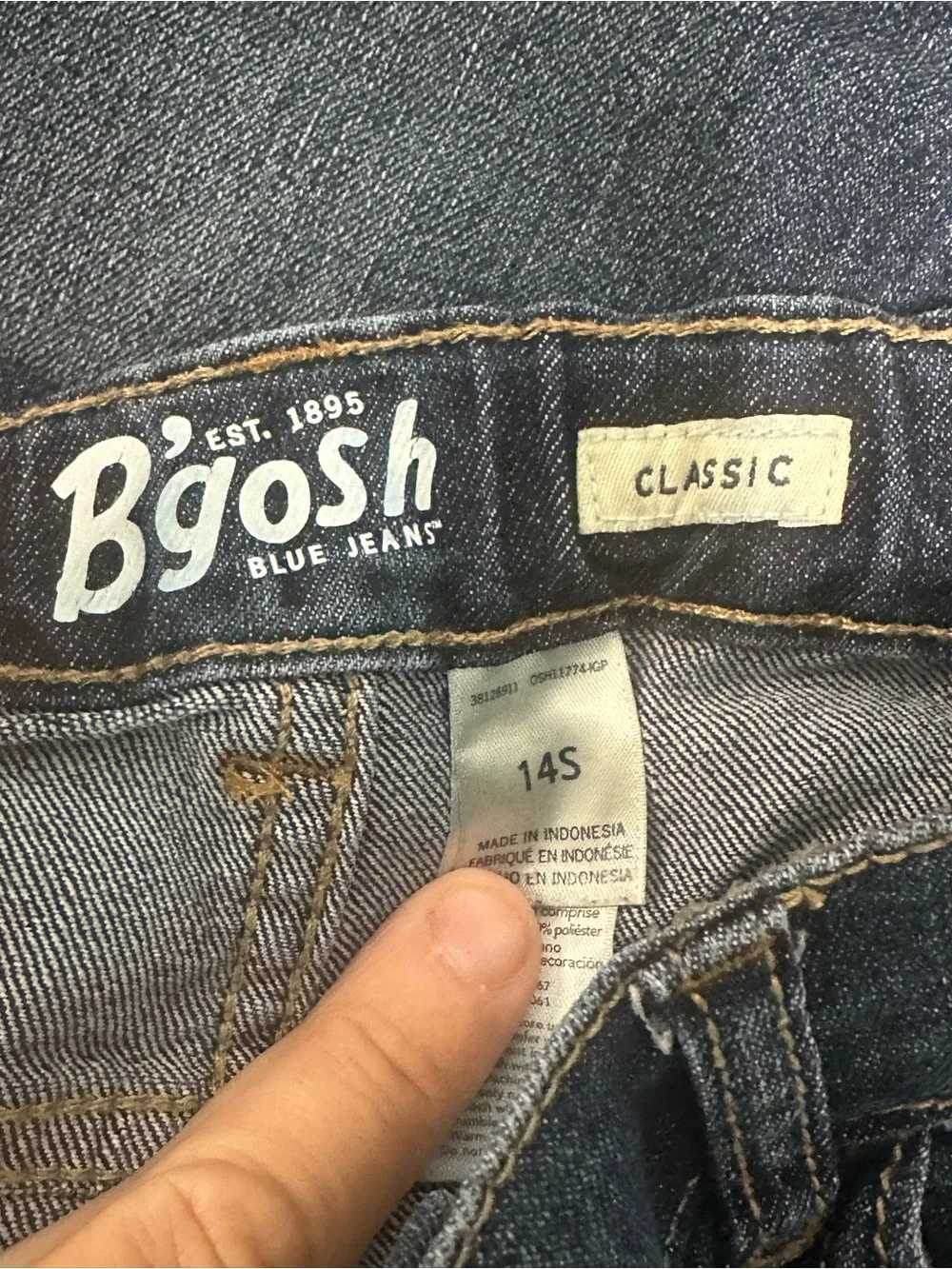 B'Gosh Oshkosh Boys Classic Jeans Set of 3 Size 14S Adjustable Waist School Play